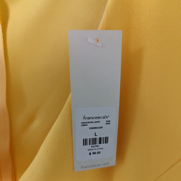 NWT Francesca's Collections Dresses, Yellow, Large - Picture 3 of 4